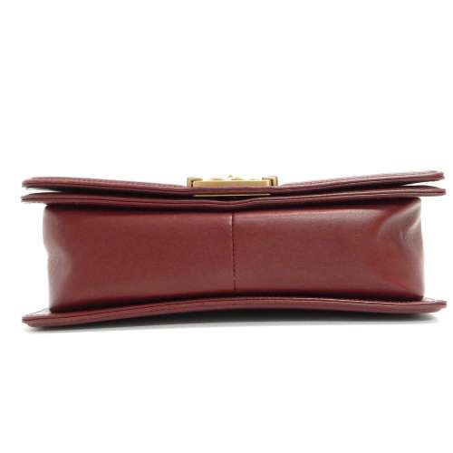 Rise-on CHANEL Boy Lamb Skin bordeaux Leather Shoulder Bag #1837